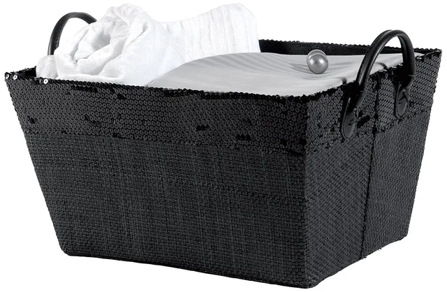 compactor-home-ran4991-panier-de-rangement-papier-tiss-noir-36x26x19-cm image 1