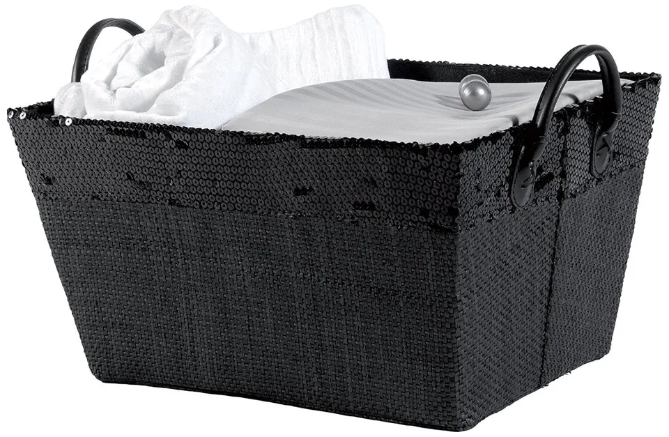 compactor-home-ran4991-panier-de-rangement-papier-tiss-noir-36x26x19-cm image 1