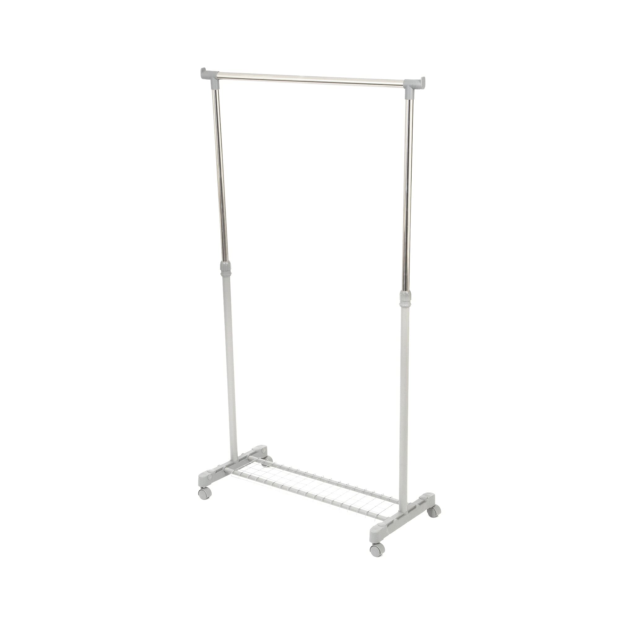 compactor-loft-portant-v-tements-sur-roulettes-gris-et-chrome-hauteur-r-glable image 1
