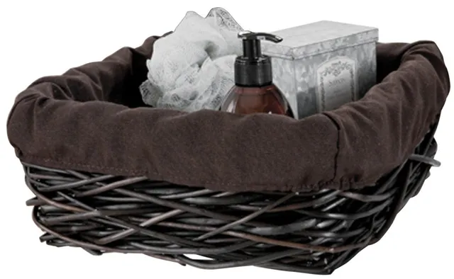 compactor-panier-linge-xl-osier-tress-marron-doublure-polyester-30-x-30-x-14-cm image 1