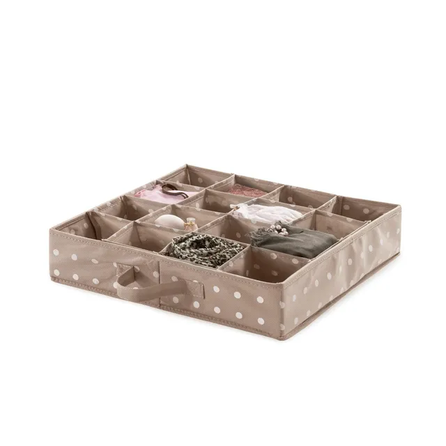 compactor-rivoli-ran4402-organisateur-de-tiroir-16-compartiments-marron-40x40x9- image 1