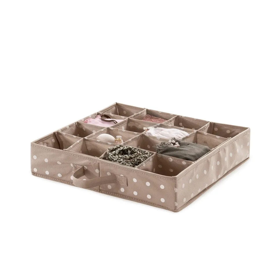 compactor-rivoli-ran4402-organisateur-de-tiroir-16-compartiments-marron-40x40x9- image 1