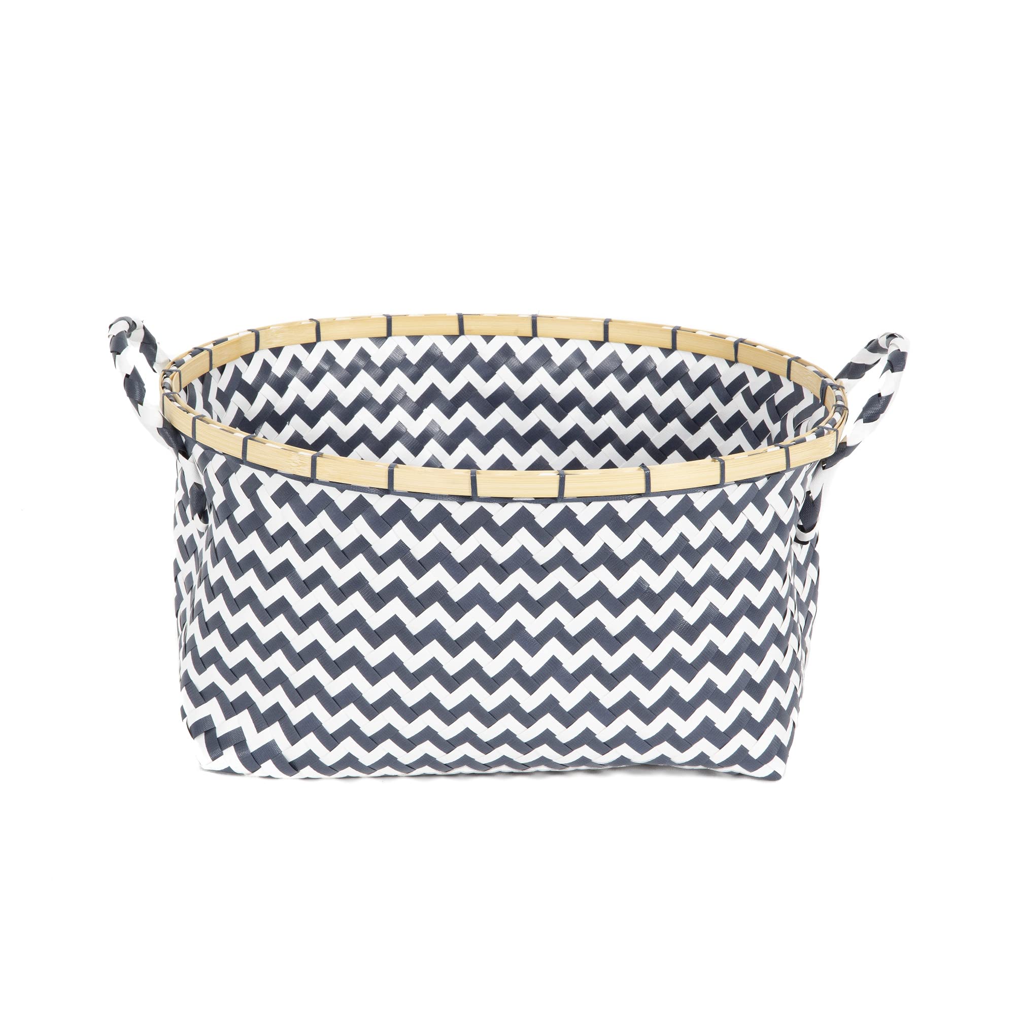compactor-zig-zag-ran8629-grand-panier-rond-bleu-et-blanc-41-x-32-5-x-20-cm image 2