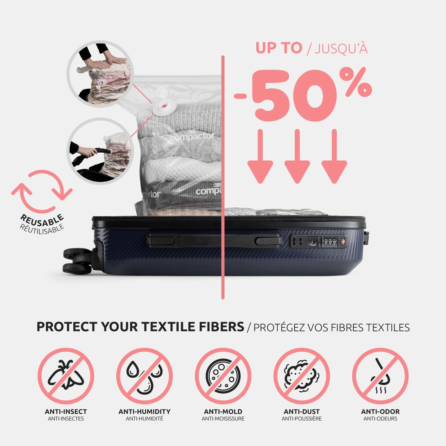compactor-terra-set-de-3-valises-hybrides-s-l-xl-bleu-avec-compression-pompe-et- image 3