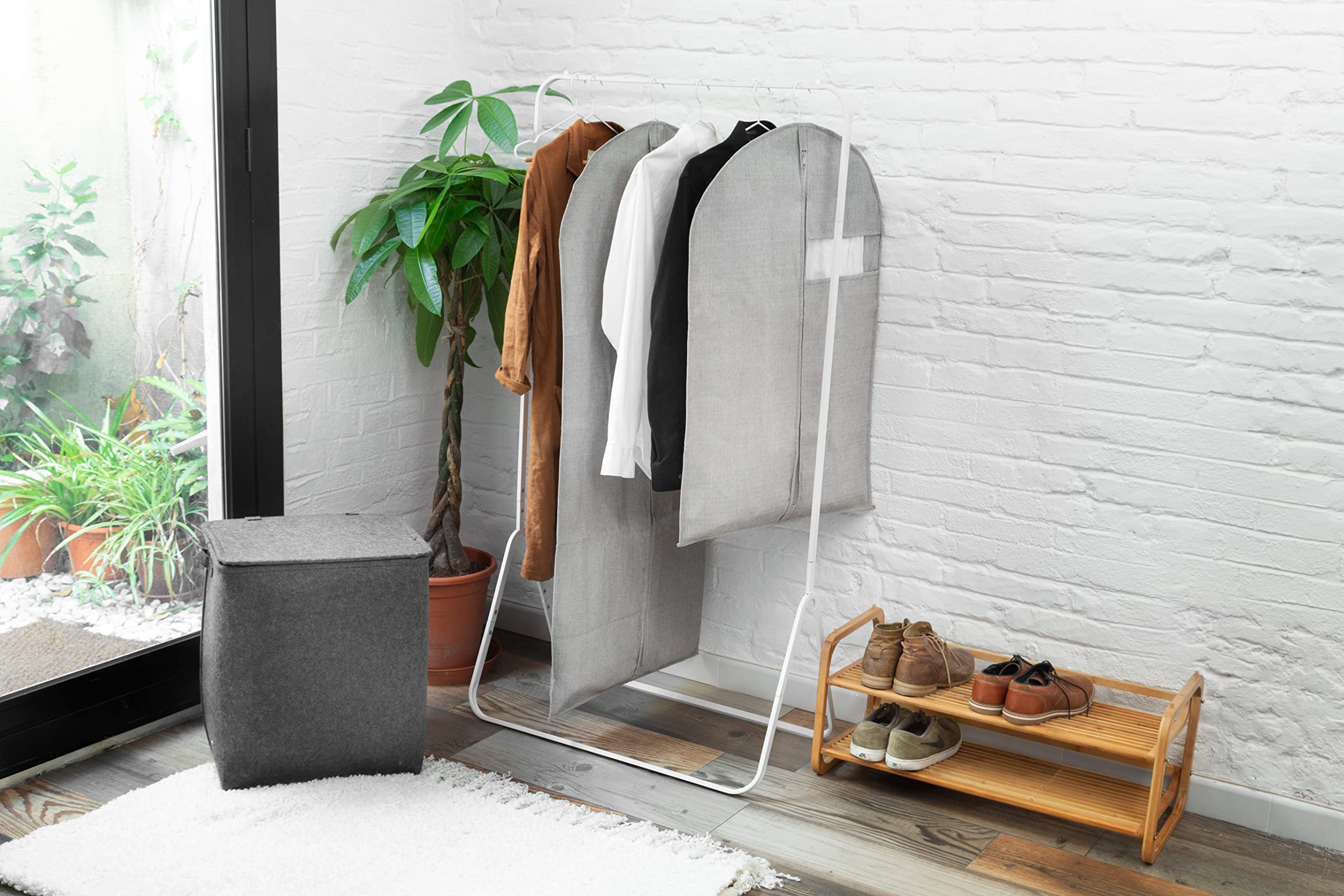 compactor-oxford-housse-v-tements-taille-l-60x135-cm-gris image 2