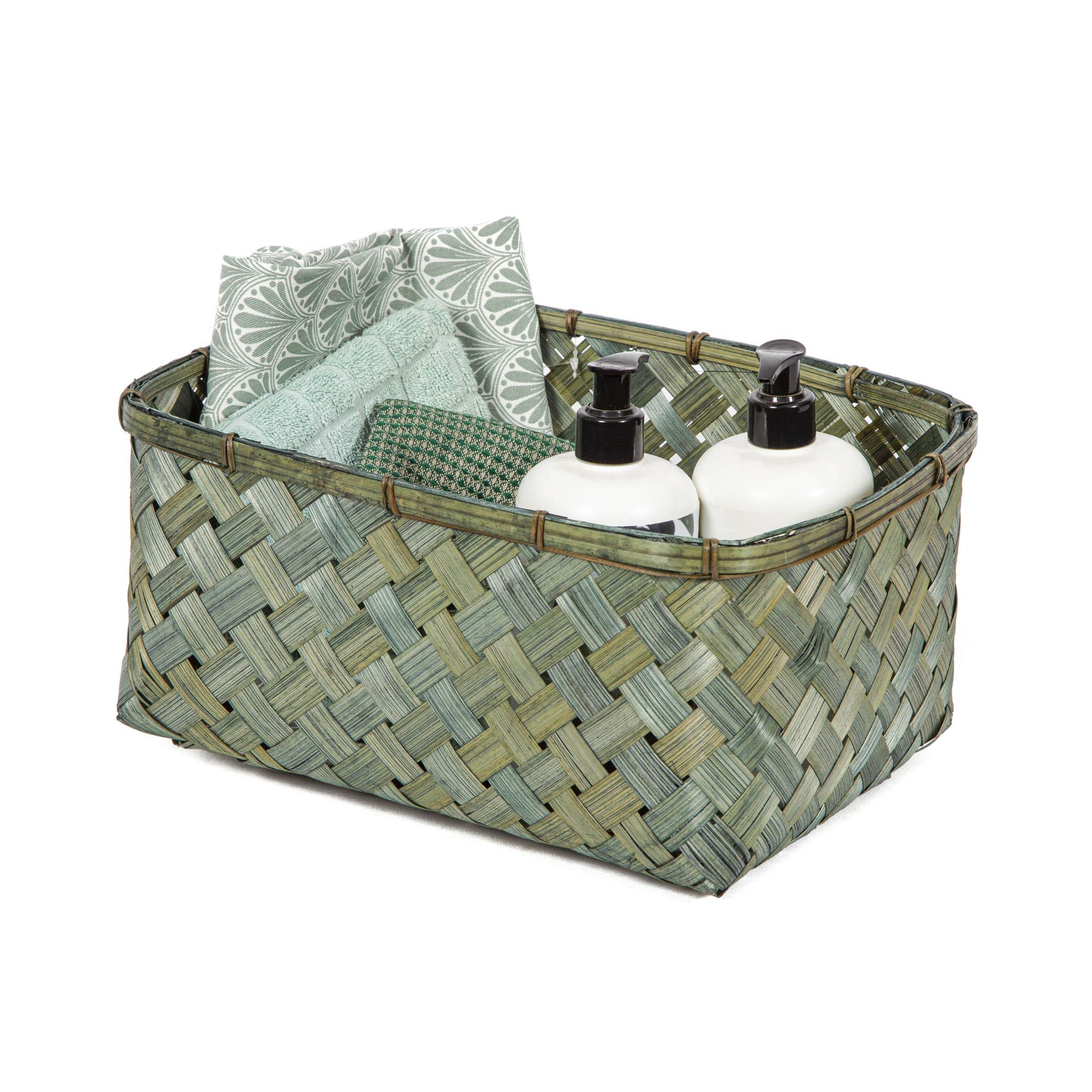 compactor-hanoi-panier-de-rangement-bambou-l-kaki-30-x-23-x-h-15-cm image 7