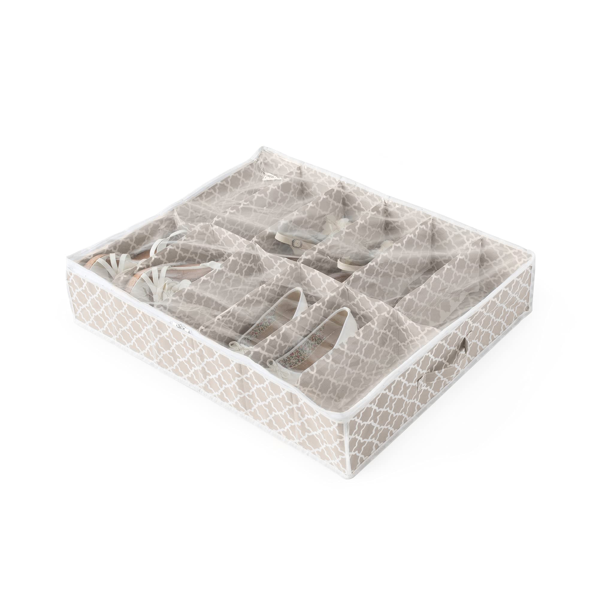 compactor-madison-housse-de-rangement-chaussures-12-paires-76x60x15-cm-taupe image 1