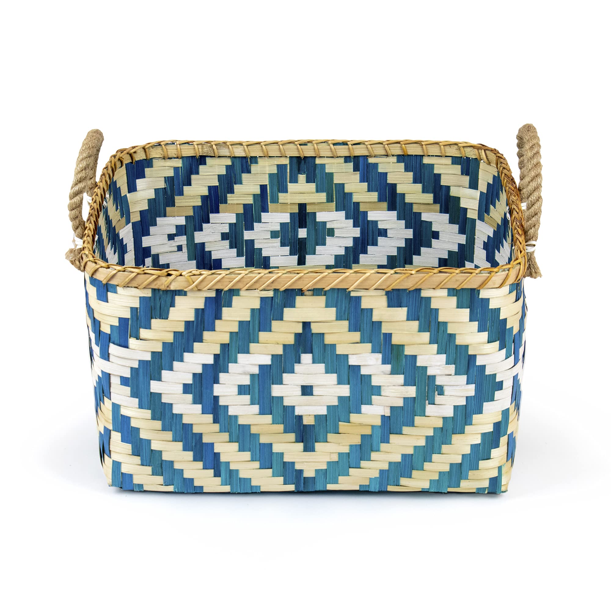 compactor-lot-3-paniers-bambou-tress-naturel-bleu-41-35-29-cm image 3