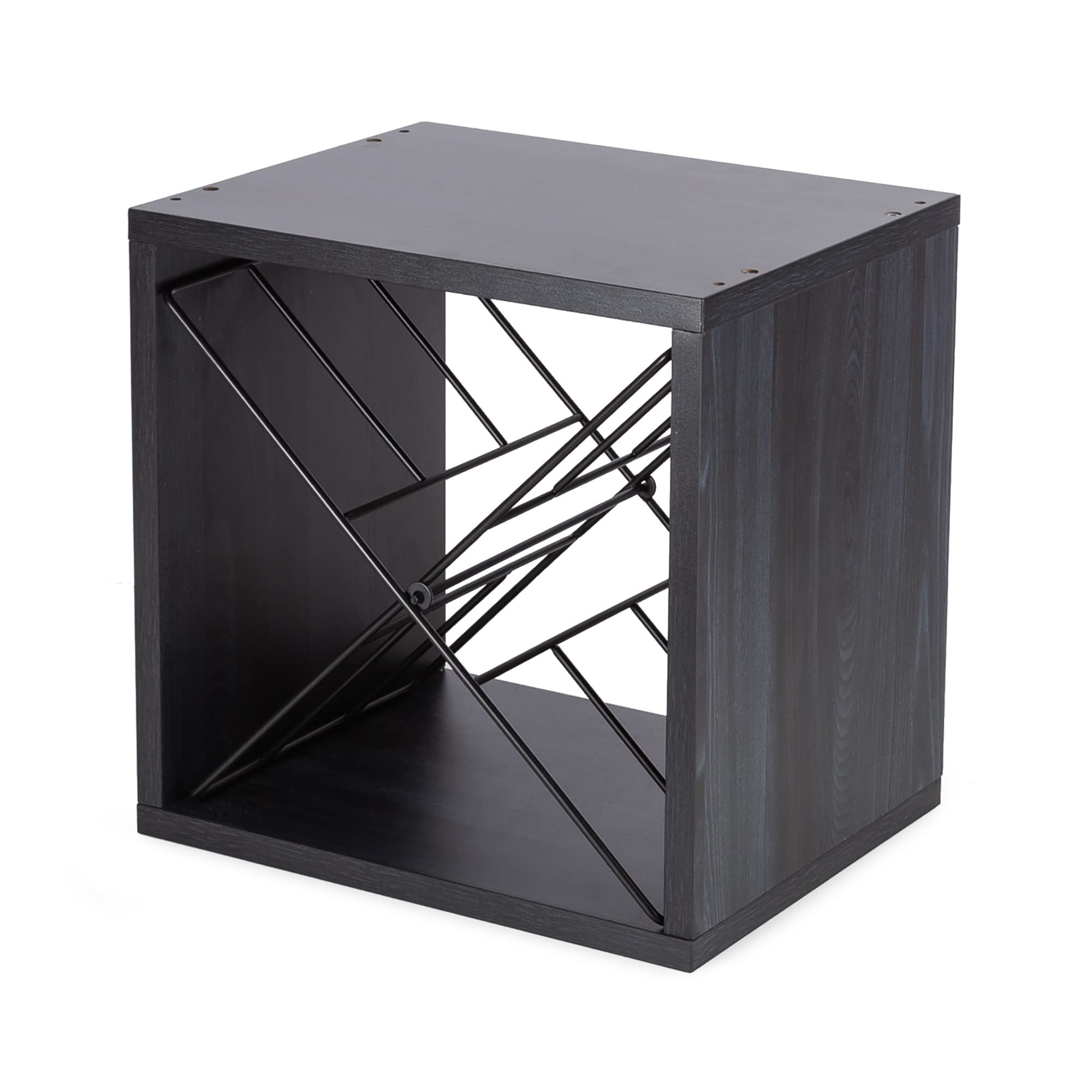 compactor-macon-ensemble-2-cubes-vin-24-bouteilles-bois-noir-acier image 1
