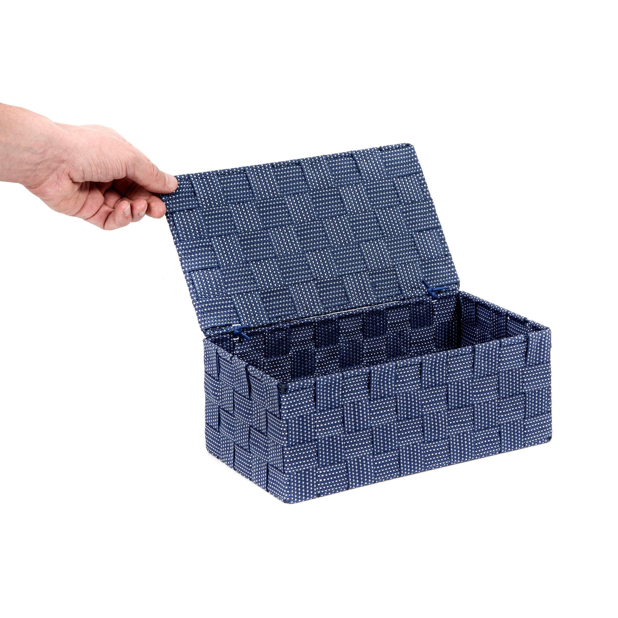 compactor-bo-te-avec-couvercle-sangle-tress-e-27-x-15-x-h-11-cm-bleu-marine image 4