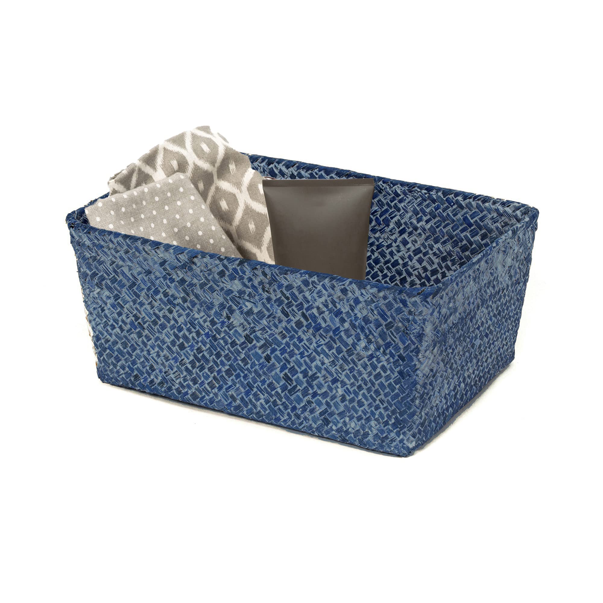compactor-rangement-cie-kito-ran6528-panier-jonc-tress-bleu-30-x-20-x-13-cm image 3