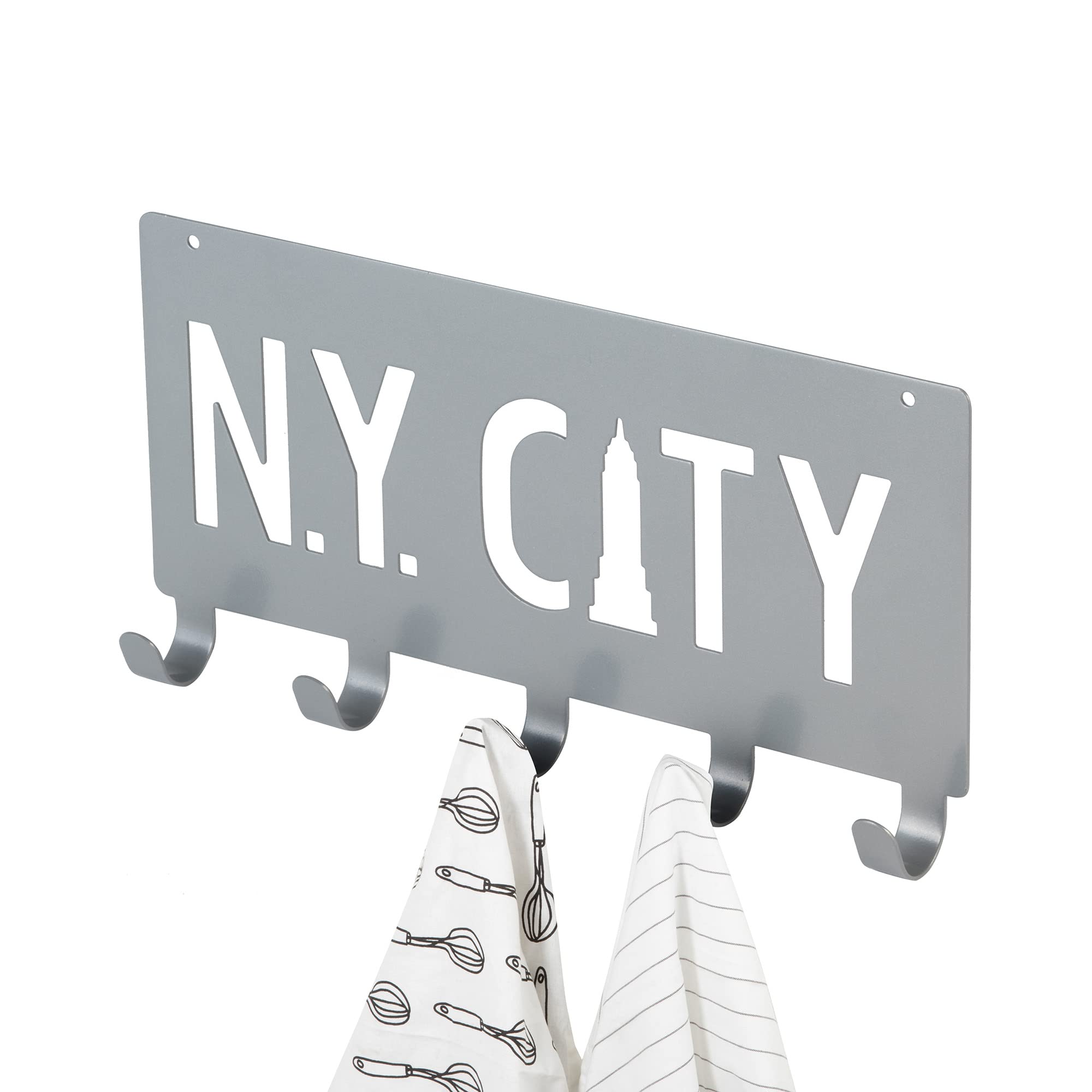 compactor-ny-city-pat-re-murale-5-crochets-gris-m-tal-30-x-21-cm image 4