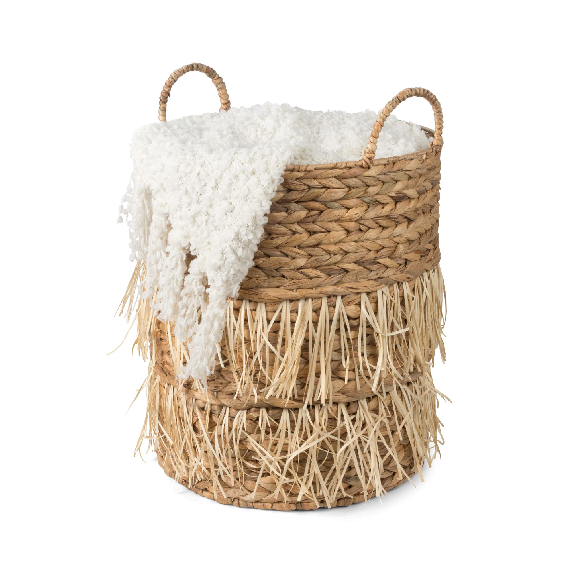 compactor-panier-de-rangement-jacinthe-d-eau-et-jute-30-x-30-x-15-cm-brun-clair image 3