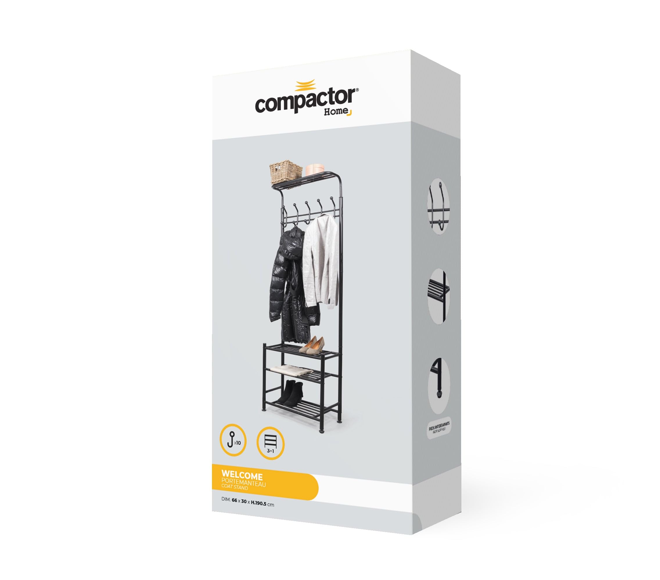 compactor-welcome-portant-v-tements-noir-68-x-32-x-h191-cm-ran10045 image 4
