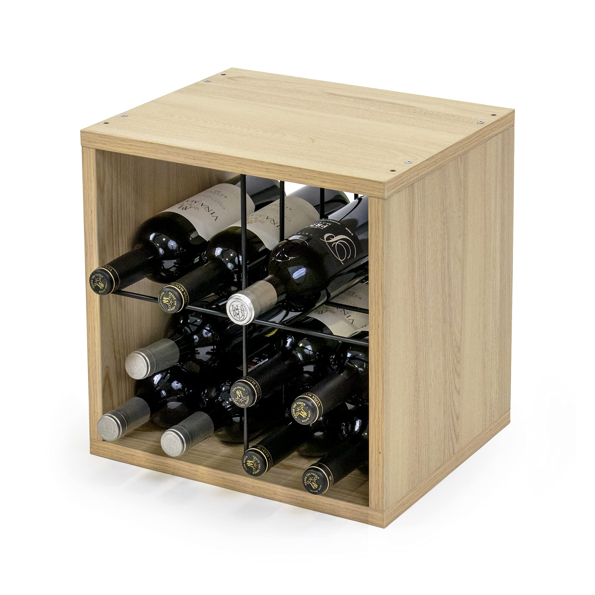 compactor-rh-ne-casier-vin-cube-16-bouteilles-marron-noir-36x30x36-5-cm image 8