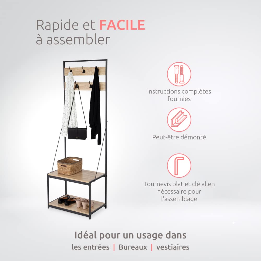compactor-elliot-ran10823-porte-manteaux-vestiaire-entr-e-m-tal-et-bois-63x40x18 image 5