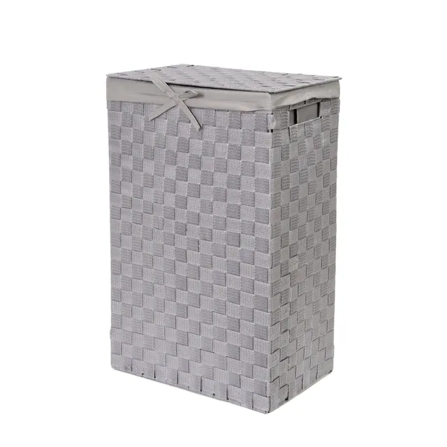compactor-stan-panier-linge-rectangulaire-avec-couvercle-gris image 1