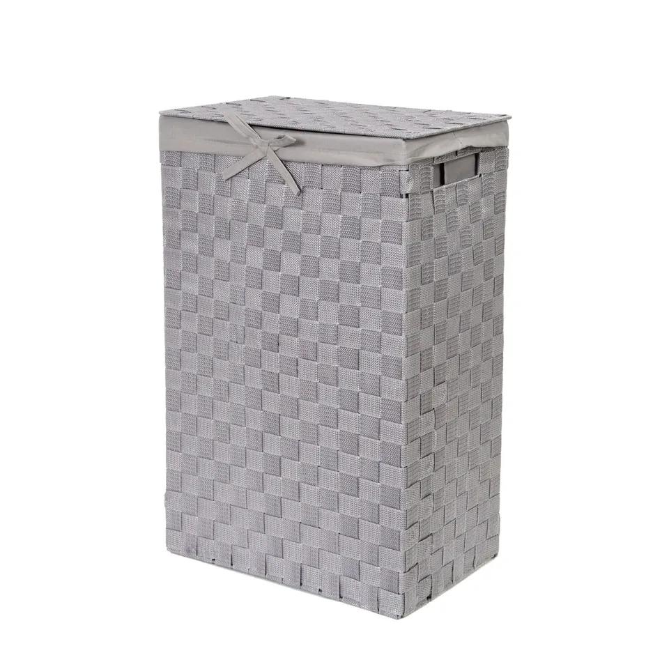 compactor-stan-panier-linge-rectangulaire-avec-couvercle-gris image 1