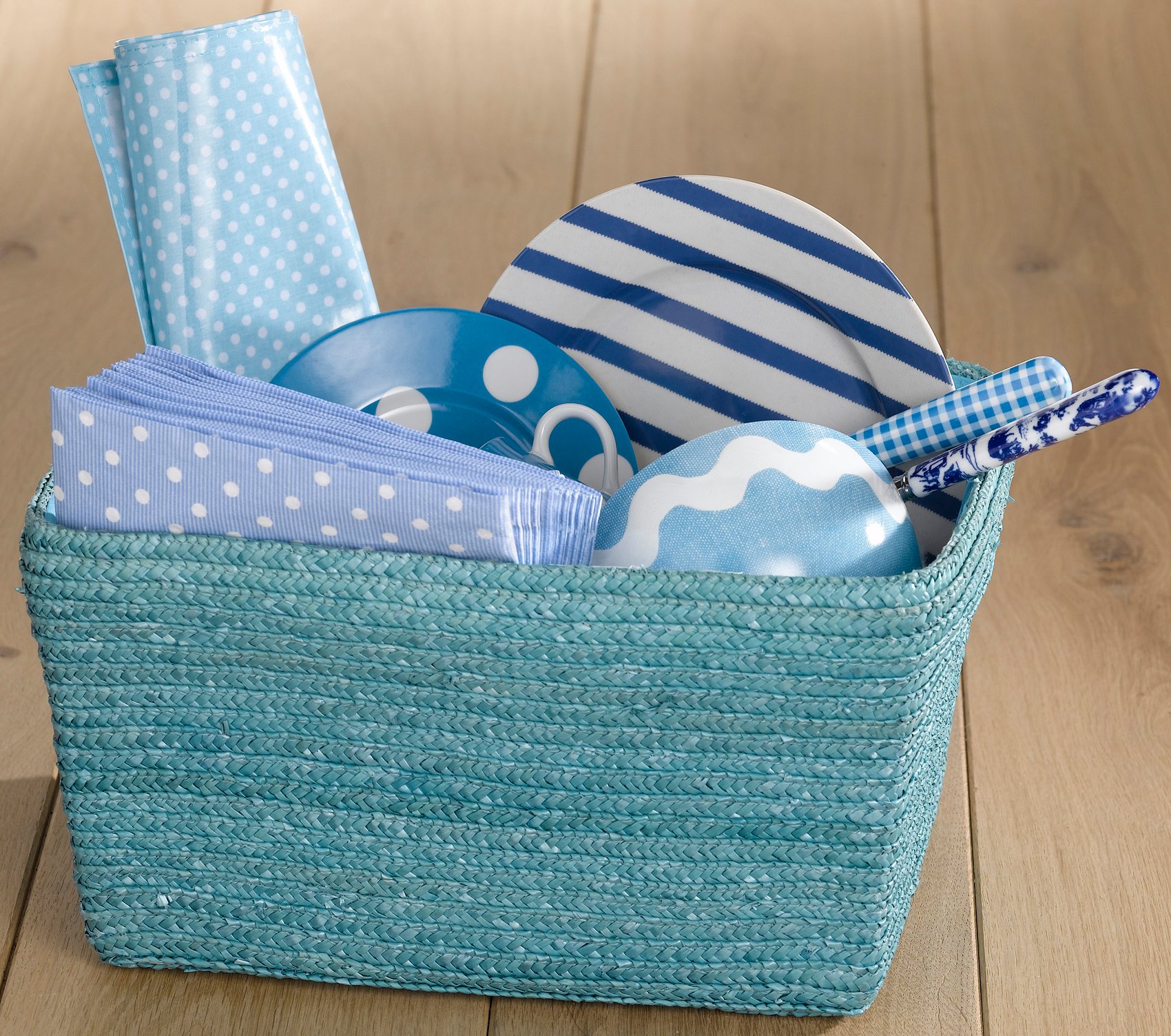 compactor-rangement-cie-ran3504-panier-bali-feuilles-de-paille-turquoise-32x17x2 image 2