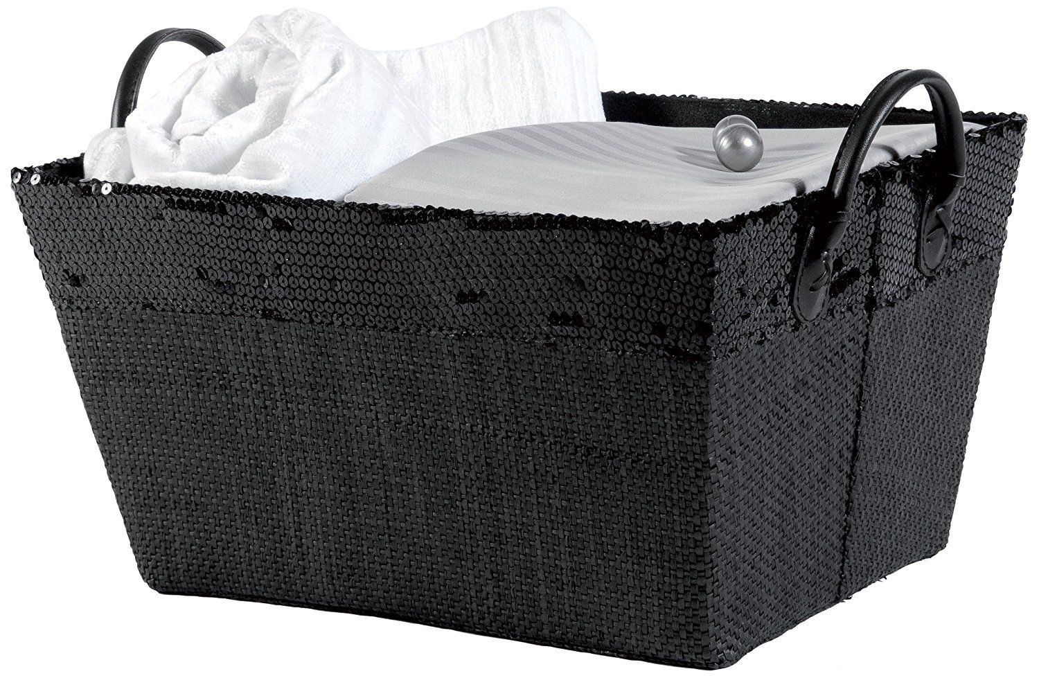 compactor-home-ran4991-panier-de-rangement-papier-tiss-noir-36x26x19-cm image 1