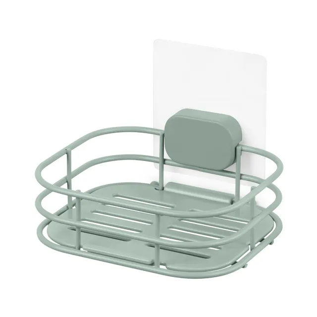 compactor-porte-savon-mural-auto-adh-sif-vert-14x12-5-cm image 1