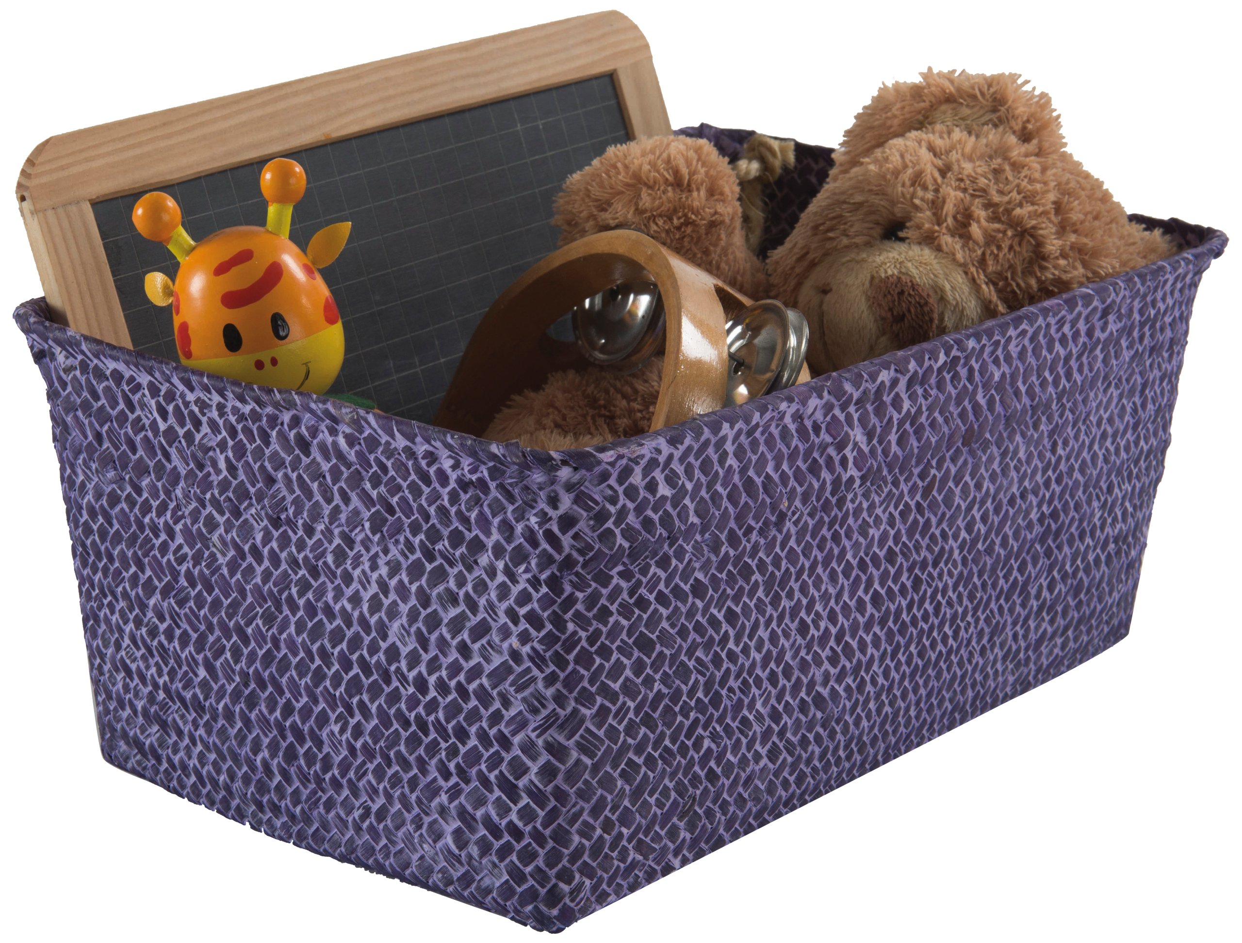 compactor-rangement-cie-kito-panier-jonc-tress-violet-30-x-20-x-13-cm-ran6531 image 1