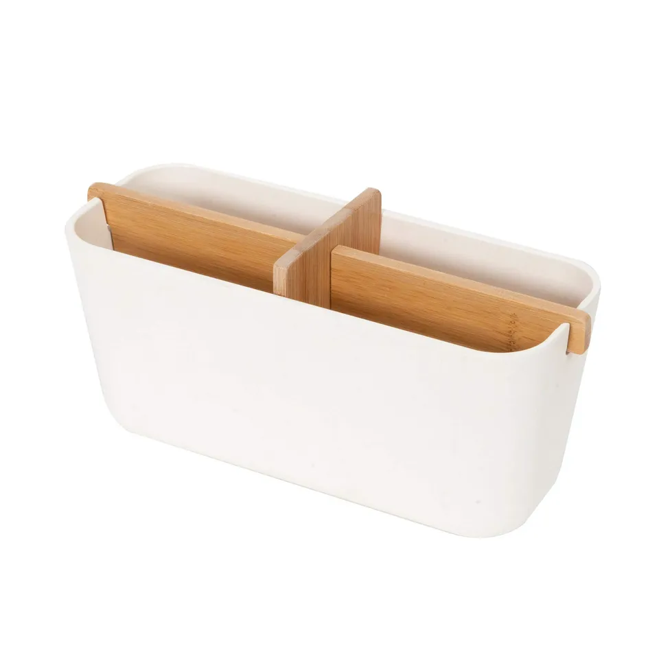 compactor-ecologik-organiseur-bambou-blanc-marron-26x23x43-cm image 1