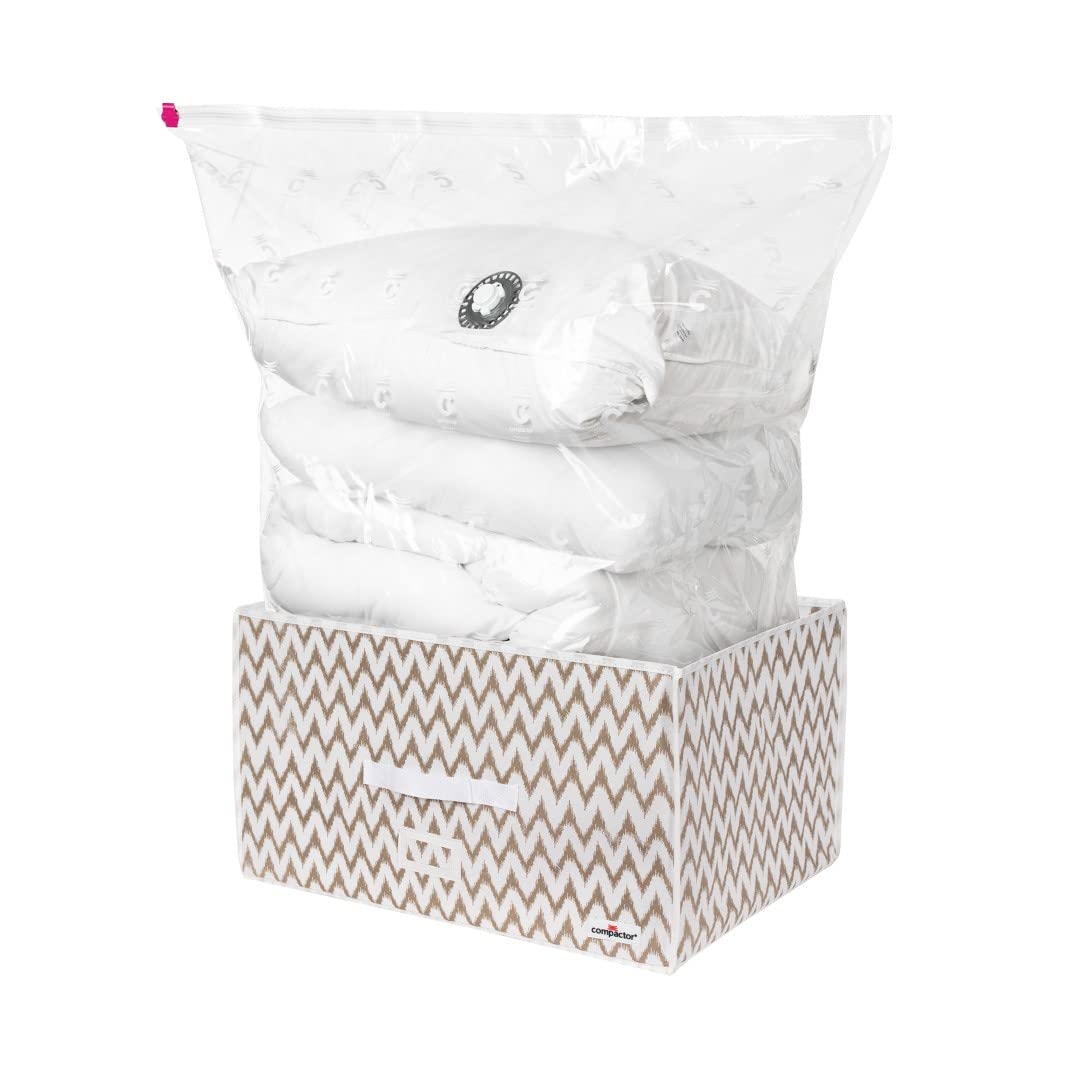compactor-home-ikat-grande-bo-te-de-rangement-sous-vide-rigide-150-l-blanc-beige image 2