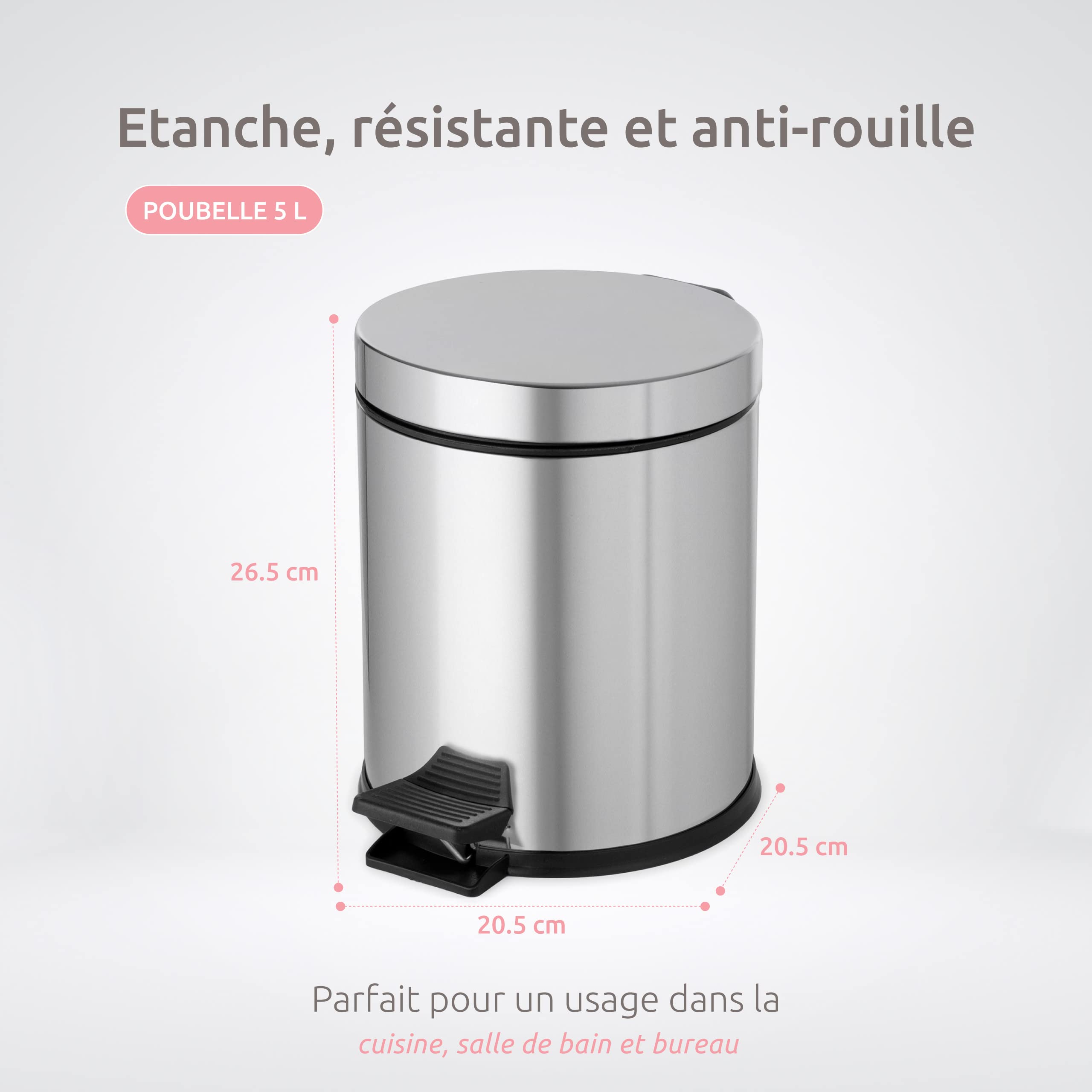 compactor-poubelle-p-dale-m-tal-5l-inox-chrome-21-x-26-cm image 5