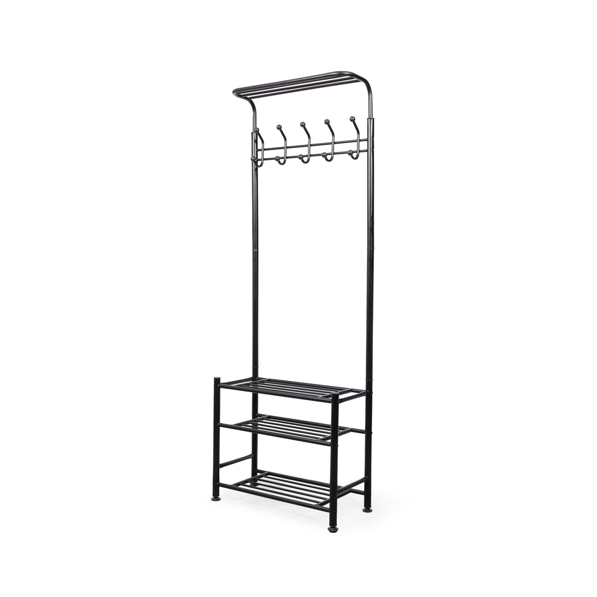 compactor-welcome-portant-v-tements-noir-68-x-32-x-h191-cm-ran10045 image 1