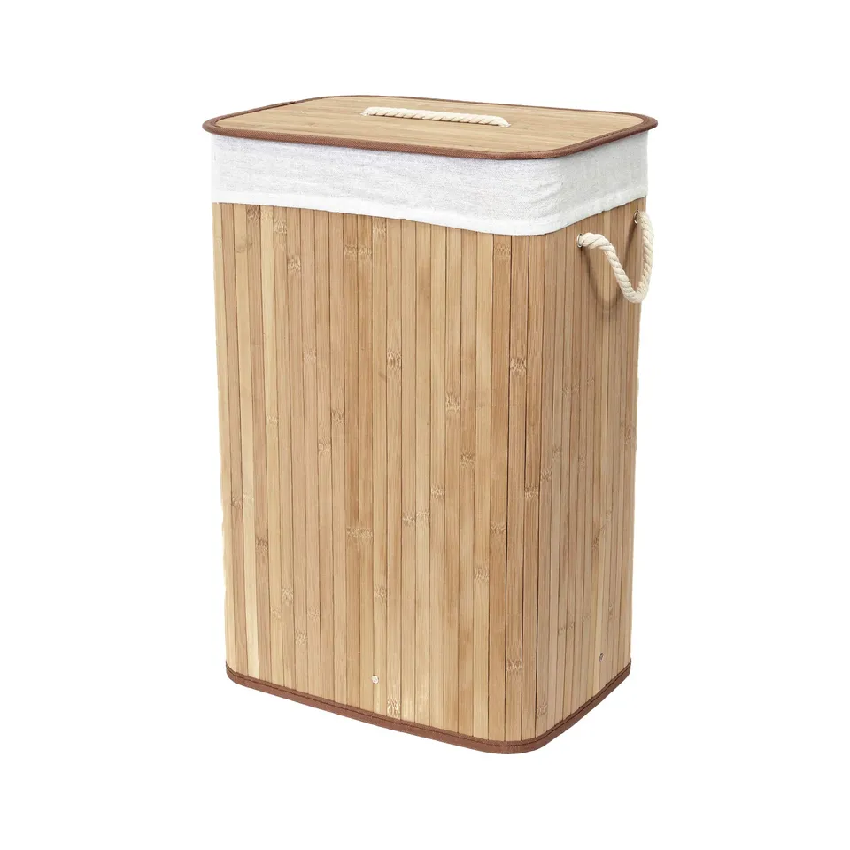 compactor-panier-linge-en-bambou-40x30xh60-cm-avec-sac-amovible image 1
