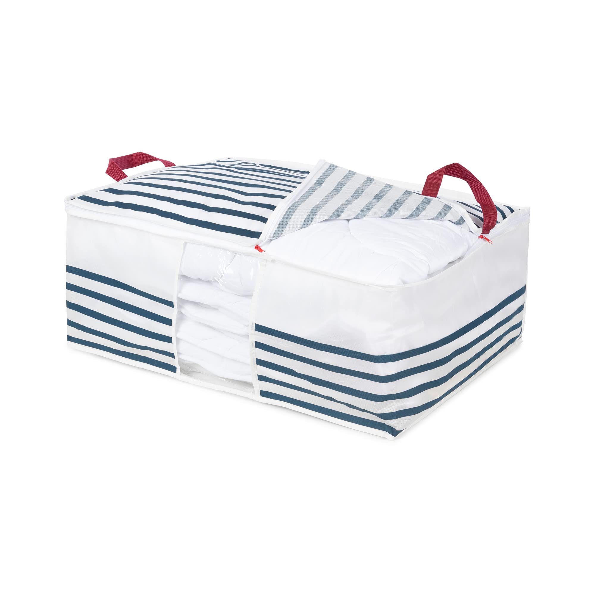 compactor-marini-re-lot-de-3-housses-de-rangement-couette-bleu-65x50xh27-cm image 5