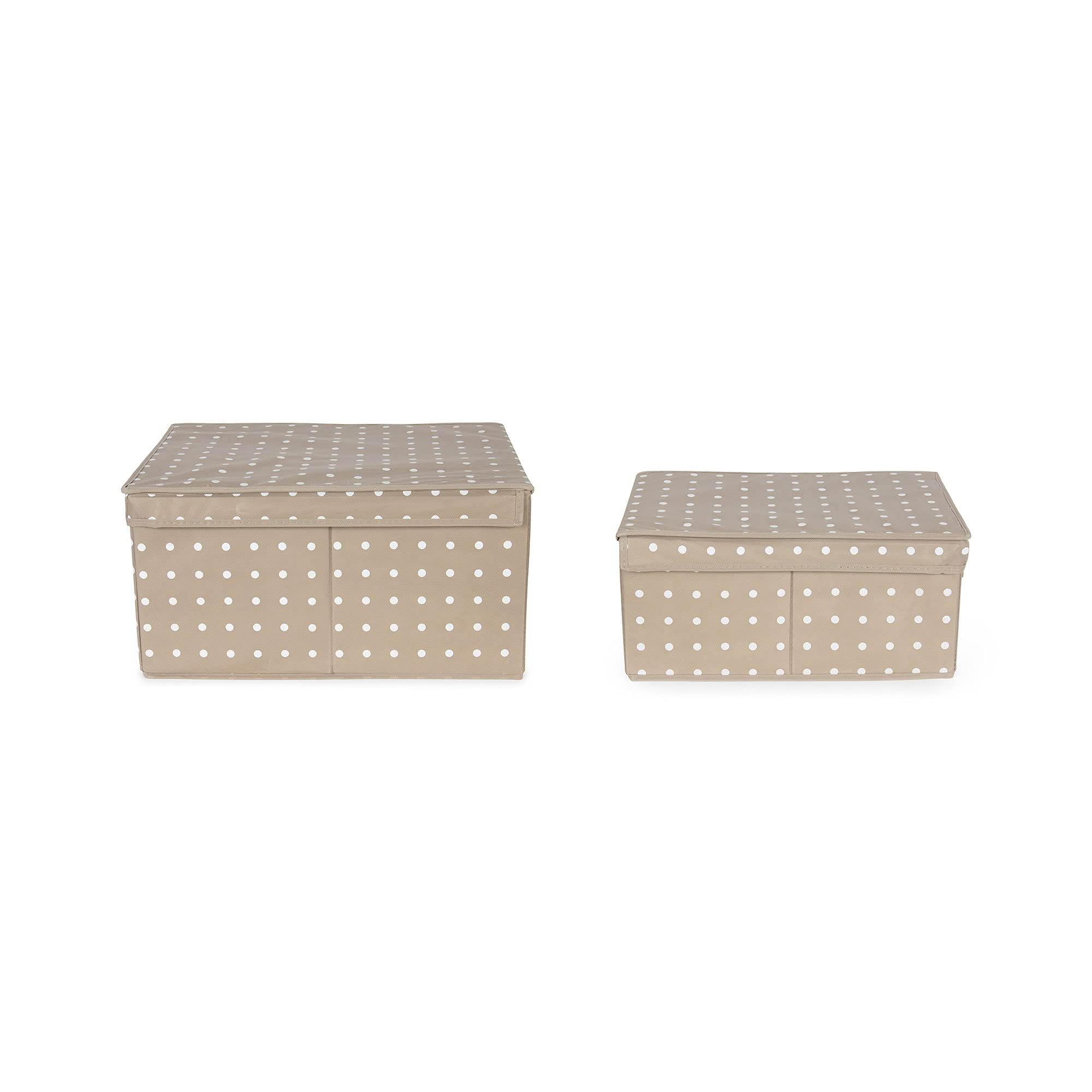 compactor-rivoli-lot-de-2-bo-tes-de-rangement-pliables-avec-couvercle-marron-bla image 3