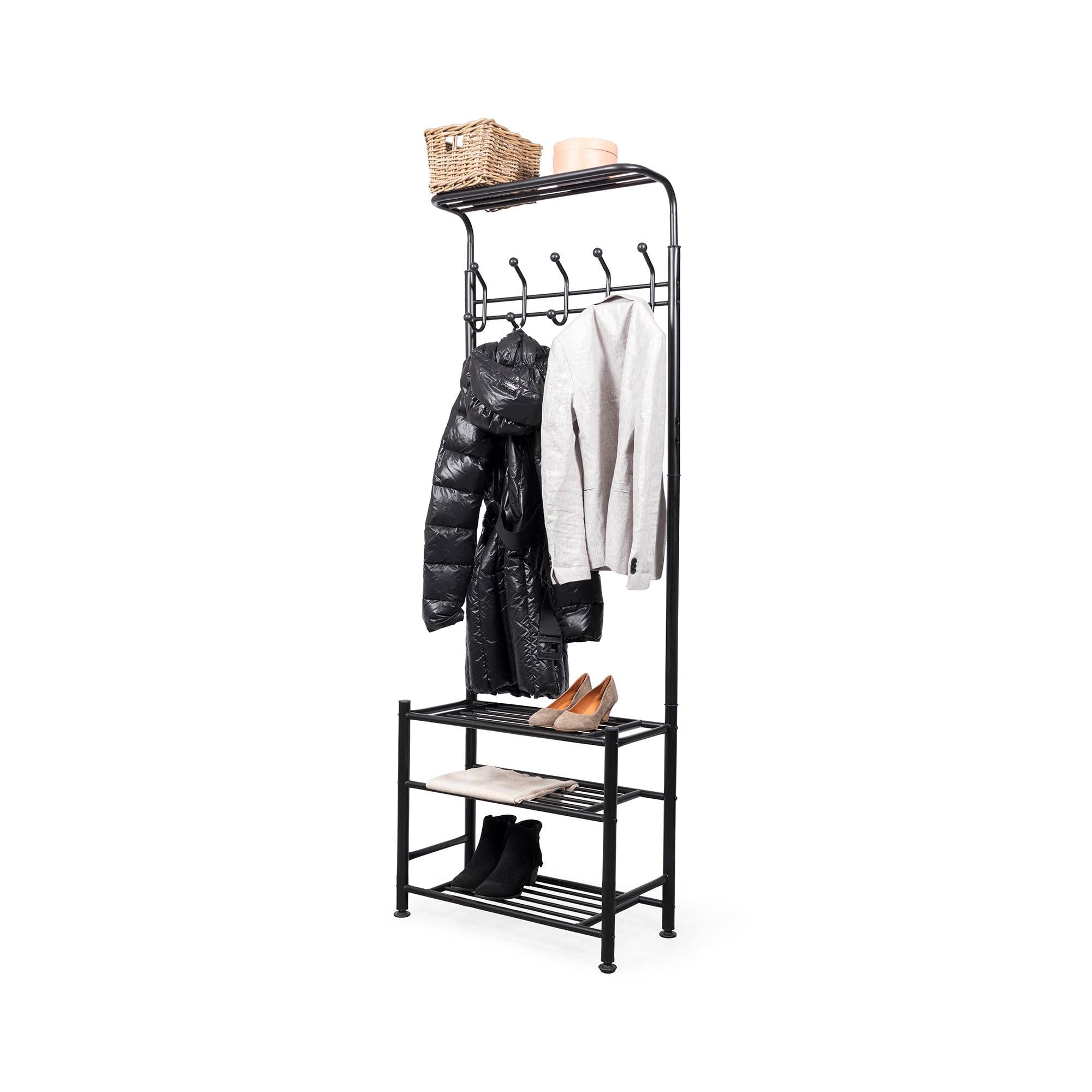 compactor-welcome-portant-v-tements-noir-68-x-32-x-h191-cm-ran10045 image 2