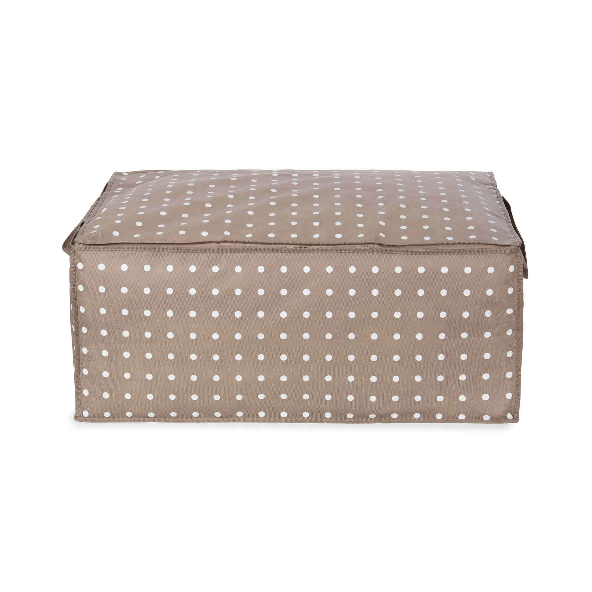 compactor-rivoli-housse-de-rangement-pour-couette-2-personnes-taupe-pois image 2