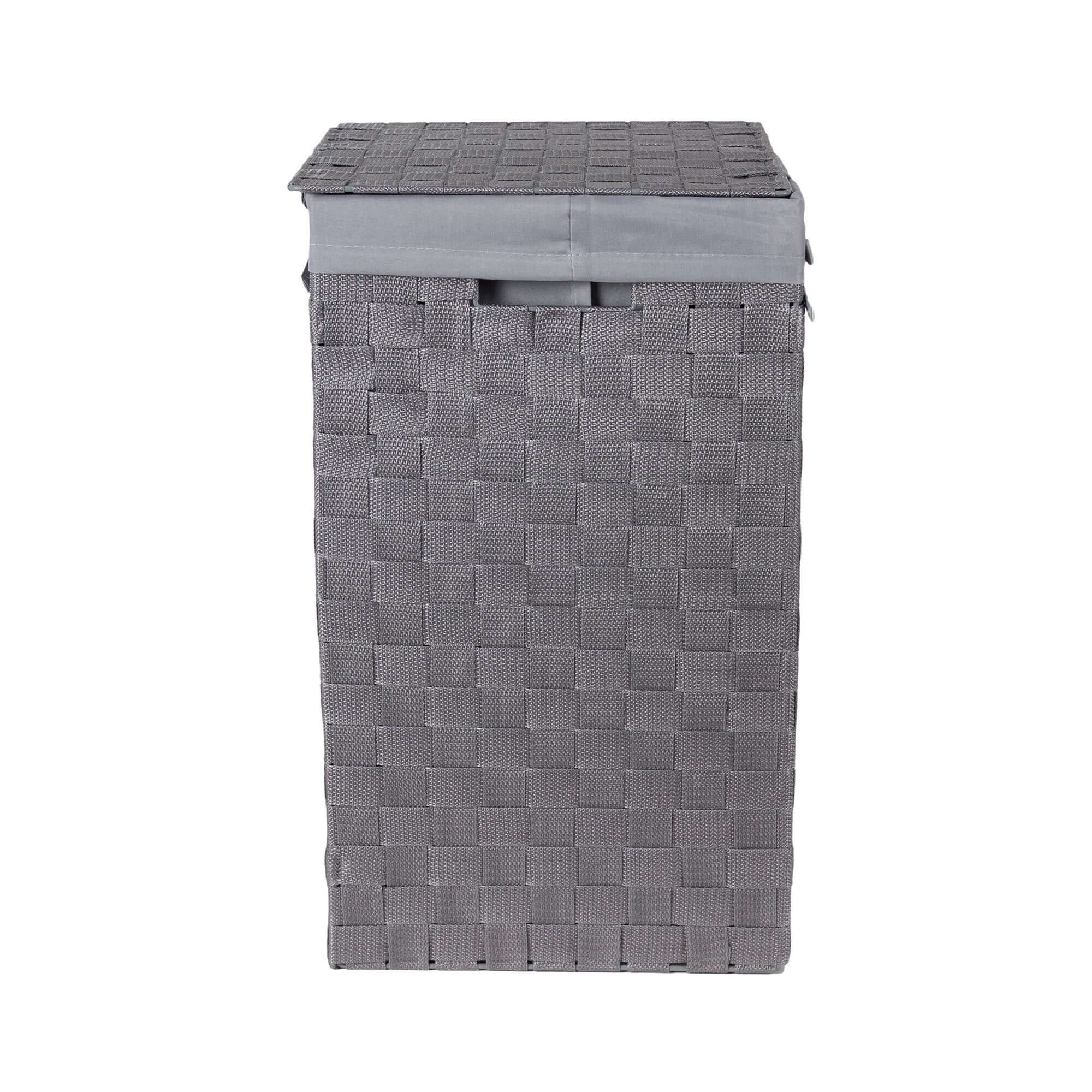 compactor-stan-panier-linge-carr-couvercle-gris-sangles-tress-es image 3