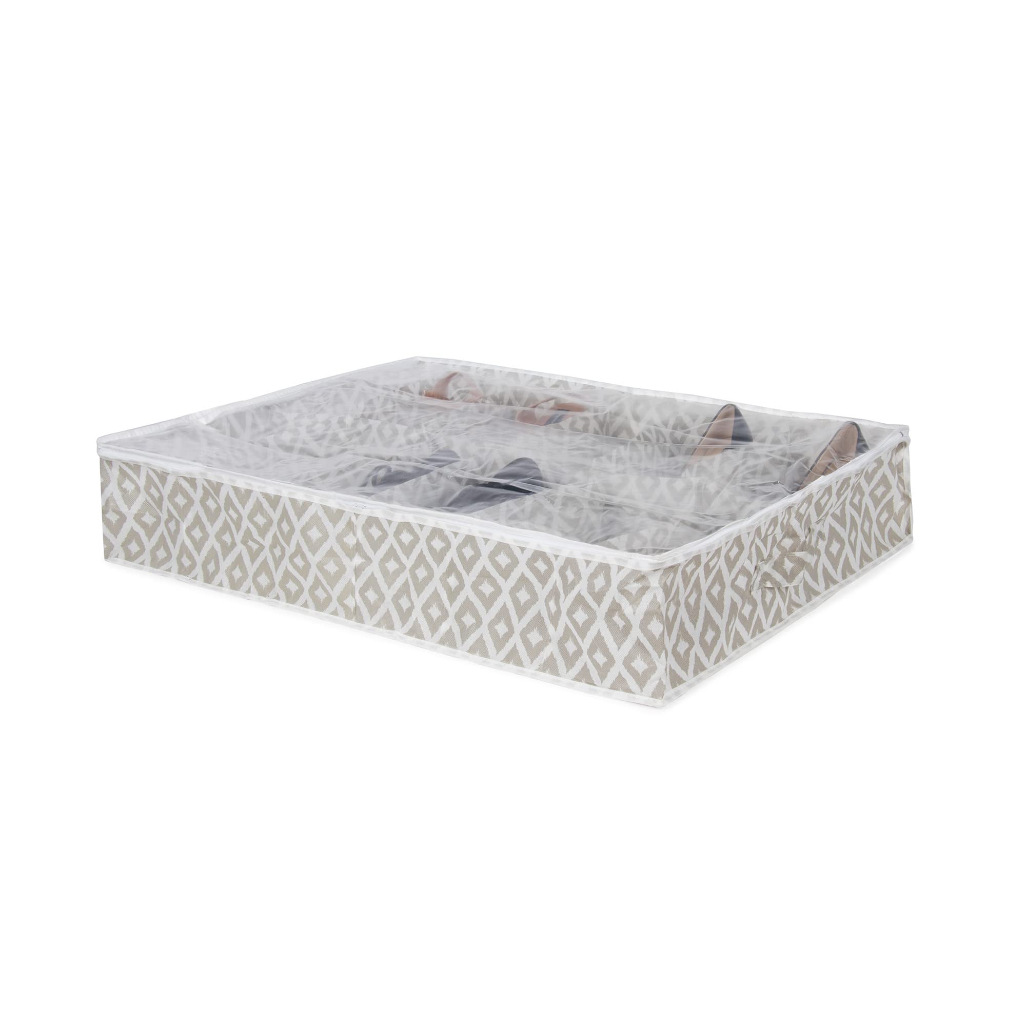 compactor-daman-housse-rangement-chaussures-12-paires-beige-76x60xh15cm-ran9071 image 5