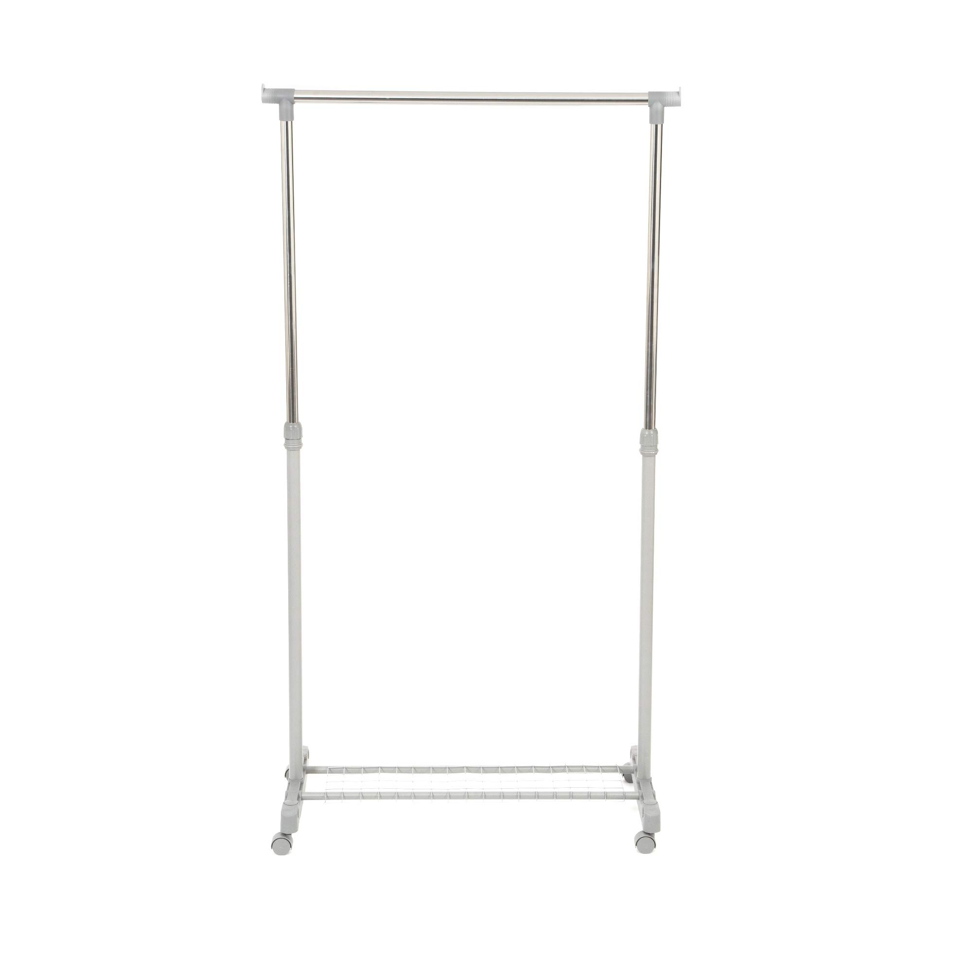compactor-loft-portant-v-tements-sur-roulettes-gris-et-chrome-hauteur-r-glable image 3