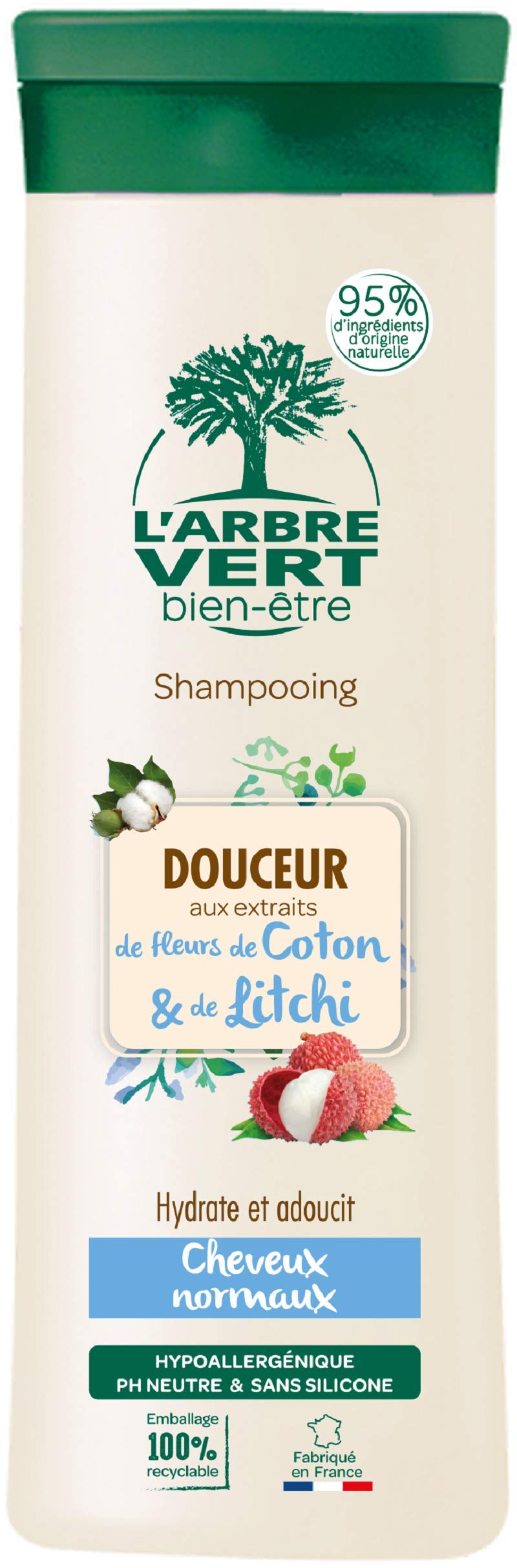 l-arbre-vert-bien-tre-shampooing-cheveux-normaux-coton-et-litchi-250ml image 7