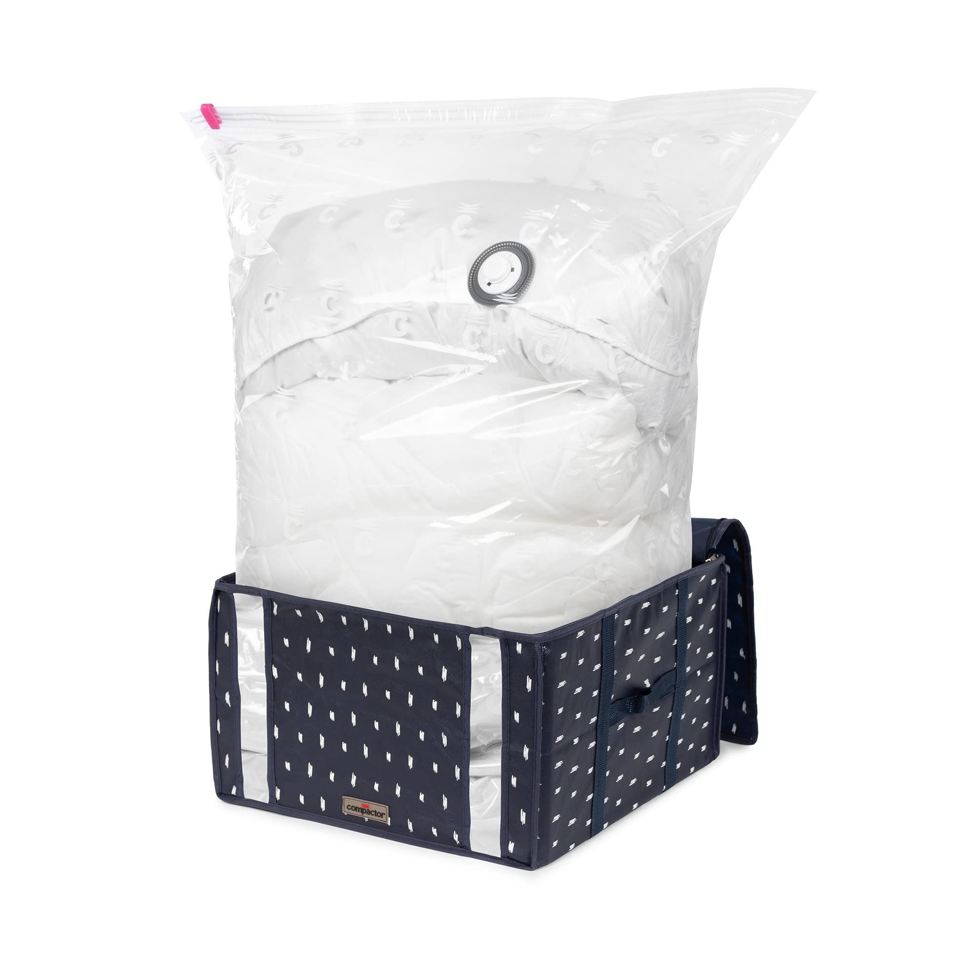 compactor-housse-sous-vide-kasuri-m-bleu-marine-42-x-40-x-h-25-cm image 1