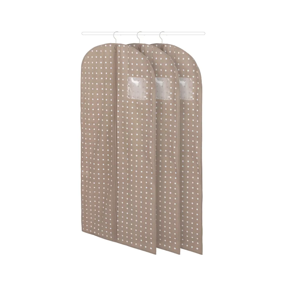 compactor-rivoli-ran9077-lot-de-3-housses-v-tements-longues-60-x-137-cm-beige image 1