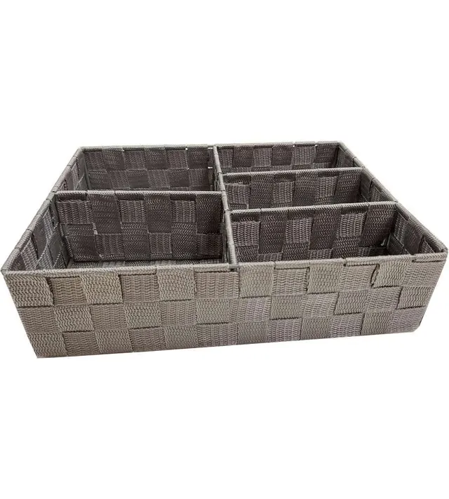 compactor-tex-ran4765-panier-tissu-tress-gris-compartiments-grand-format image 1
