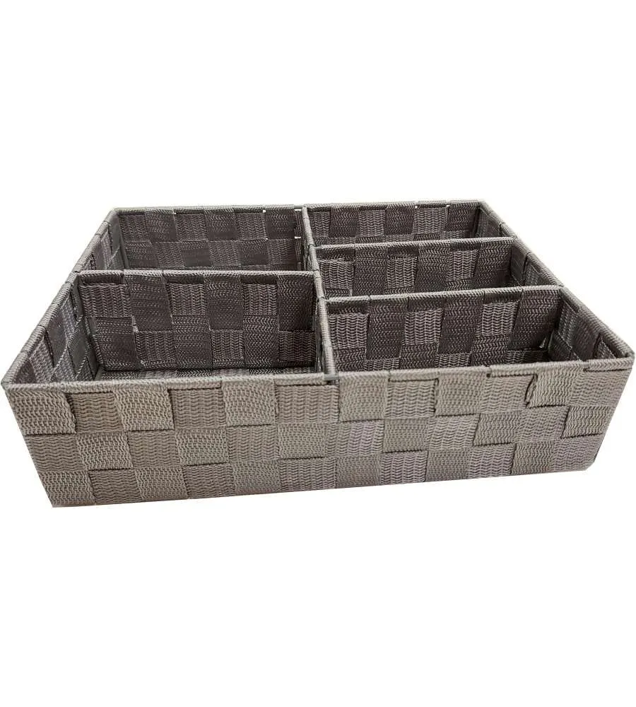 compactor-tex-ran4765-panier-tissu-tress-gris-compartiments-grand-format image 1