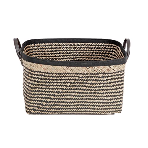 compactor-padang-panier-jonc-tress-brun-et-noir-grand-mod-le-39x32-5x21-cm-ran65 image 8