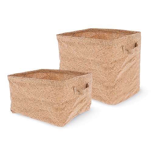 compactor-set-de-2-paniers-pliables-effet-li-ge-marron-taille-unique image 2