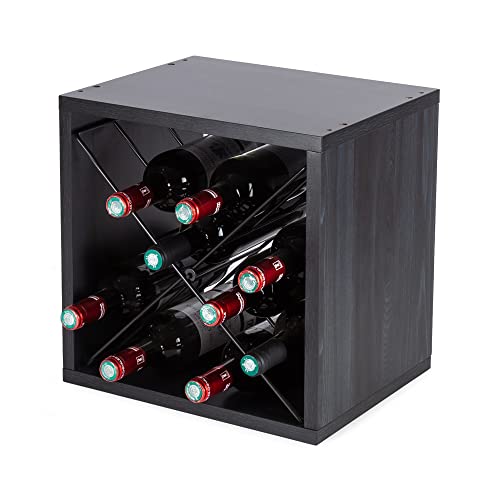 compactor-macon-ensemble-2-cubes-vin-24-bouteilles-bois-noir-acier image 7
