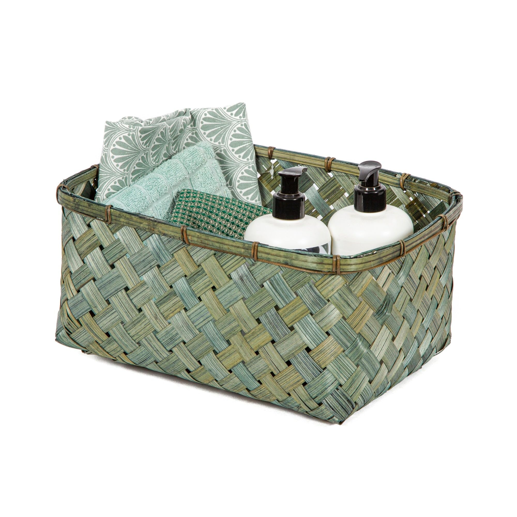 compactor-hanoi-panier-de-rangement-bambou-l-kaki-30-x-23-x-h-15-cm image 2