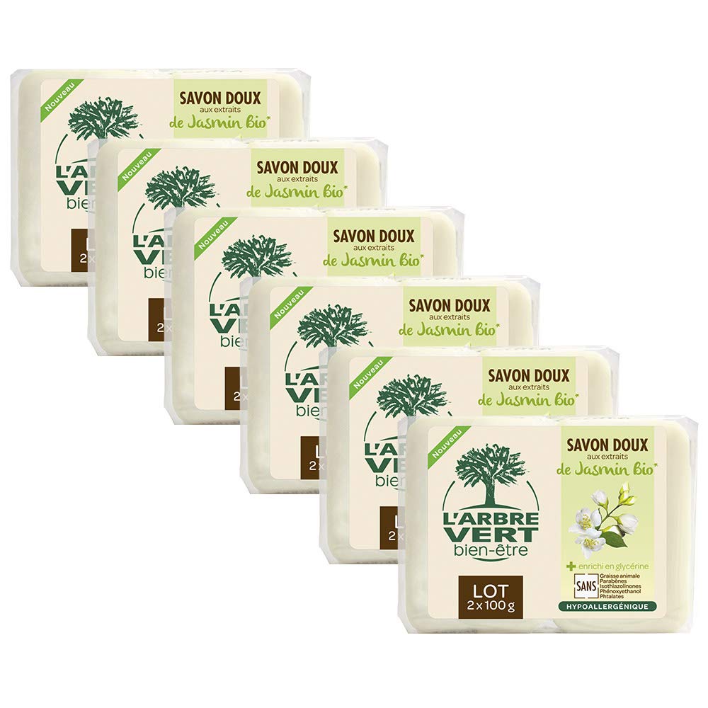 l-arbre-vert-bien-tre-savon-solide-jasmin-2x100g-hypoallerg-nique image 2