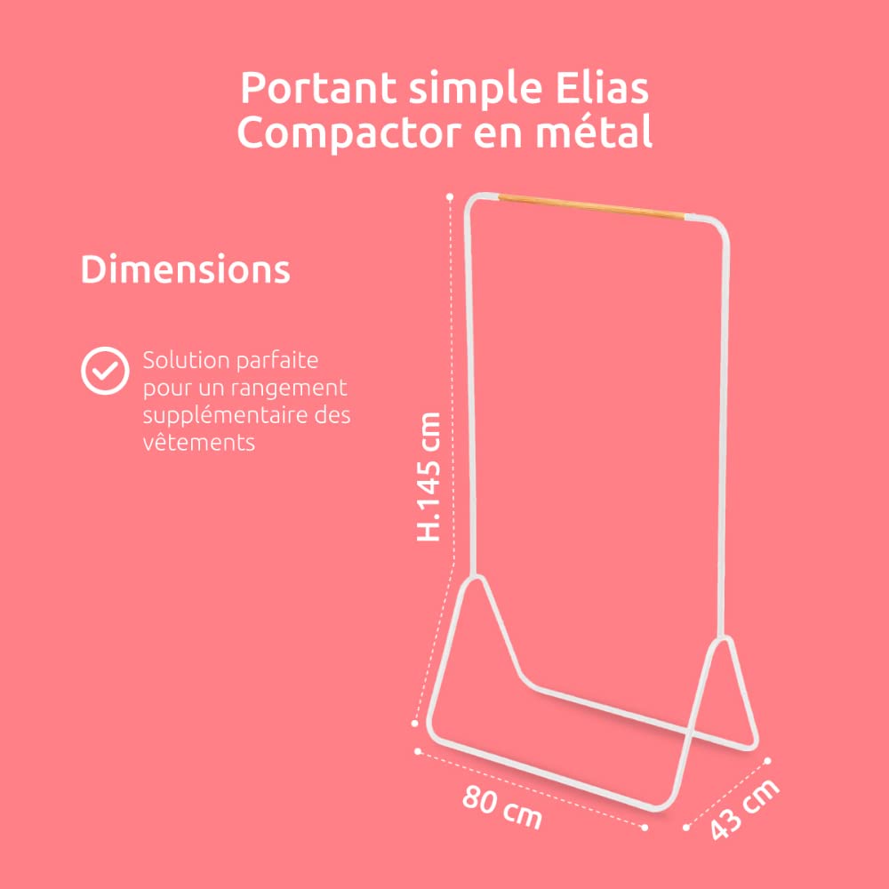 compactor-elias-portant-blanc-80-x-43-x-145-cm-ran8614 image 3