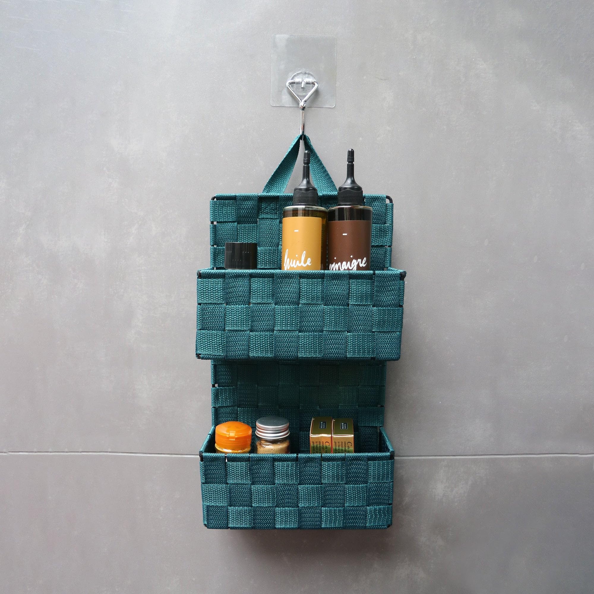 compactor-bristol-panier-de-rangement-bleu-m-21x9xh-37-cm-2-compartiments image 2